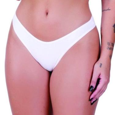 Imagem de Calcinha Tanga tradicional Feminina Clamar em Cotton - 3418, GG, Branc