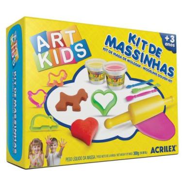 Imagem de Kit 2 Massinhas Para Modelar + 8 Acessórios Art Kids Acrilex