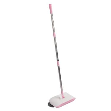 Imagem de Limpador Manual do Piso de Sweeper Mand Push para Casa e Escritório Com 180 Graus de Pano de Fibra de Fibra Macia de 180 Graus Design Leve para Laminado de Madeira (PINK)