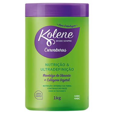 Imagem de CREME DE TRATAMENTO LIBERADO NUTRIÇÃO & ULTRADEFINIÇÃO MANTEIGA DE ABACATE + COLÁGENO VEGETAL KOLENE CURVATURAS POTE 1KG
