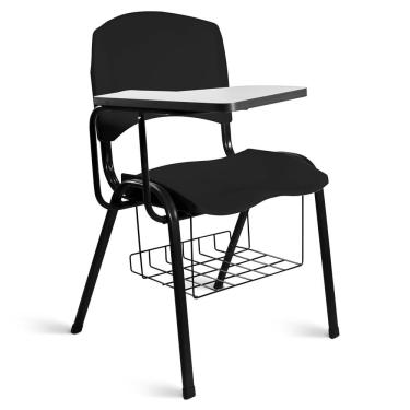 Imagem de Cadeira Plástica Universitária a/e Preto Lara