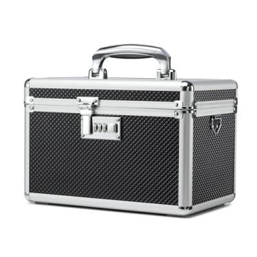 Imagem de HEWEI WORKS Caixa de bloqueio de armazenamento com código de combinação, estojo de armazenamento de medicamentos bloqueável, caixa de primeiros socorros vazia, caixa de bloqueio de segurança, cofre