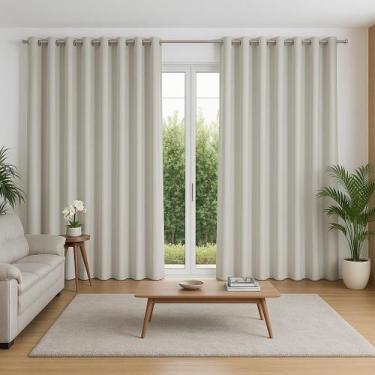 Imagem de Cortina 6 Metros Blackout Liso Tecido Grosso Para Varão 6,00x2,70 - MH