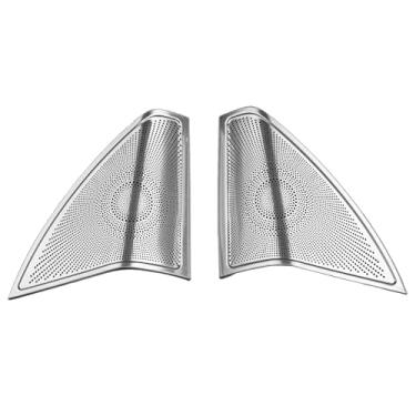 Imagem de BXQATMB Capa de alto-falante estéreo para porta de carro para Mercedes Benz New Class C W205 2015-2021 Acessórios de carro Adesivo de acabamento de capa de alto-falante (conjunto de 2 peças de