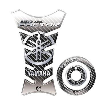 Imagem de Kit Protetor Tanque Adesivo Moto Yamaha YBR Factor 125 até 2016  Prata