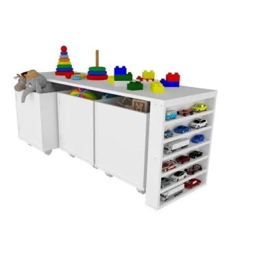 Imagem de Rack Com Baús E Porta Carrinhos Duplo Cássio 100% Mdf