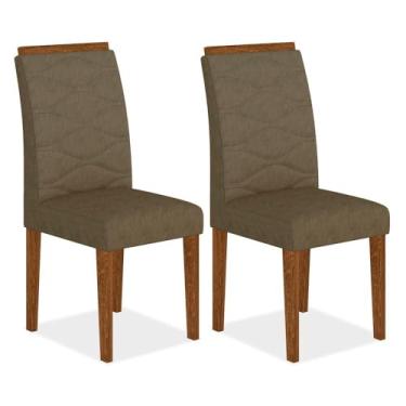 Imagem de Kit 2 Cadeiras Estofadas Everest Comfort Freijó/suede Capuccino - M.a Freijó/suede Capuccino