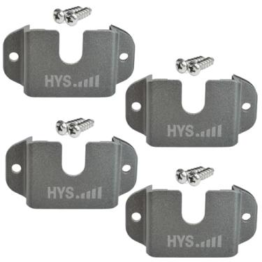 Imagem de HYS Suporte de carro de liga de alumínio para rádio portátil com gancho de cinto, microfone de alto-falante remoto/rádio CB amador com botão redondo para walkie talkie/scanner/rádio marítimo VHF