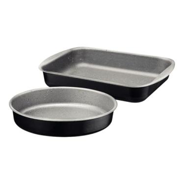 Imagem de Jogo de Assadeiras Tramontina Brasil em Alumínio com Revestimento Interno e Externo em Antiaderente Starflon Max Preto 02 Peças