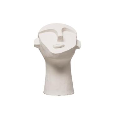 Imagem de Bloomingville Escultura facial de cimento H de 21 cm (8,25"), branca