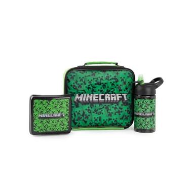 Imagem de Minecraft Conjunto de lancheira | Creeper Adventure para meninos | Lancheira, garrafa de água e lanche | Mercadoria de jogadores para crianças