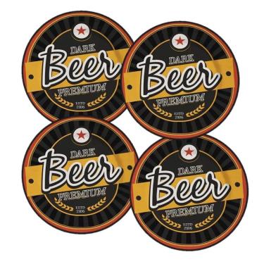 Imagem de Jogo 4 Pratos Sobremesa Cerâmica Alleanza Beer Cerveja Happy Hourpreto 2ª Linha