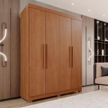 Imagem de Guarda Roupa 4 Portas 3 Gavetas New Malibu Cinamomo