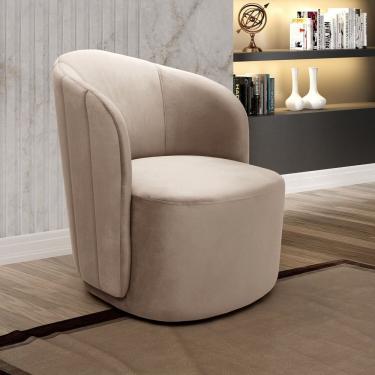 Imagem de Poltrona Concha Stela Decoração Moderna Cinza Capuccino