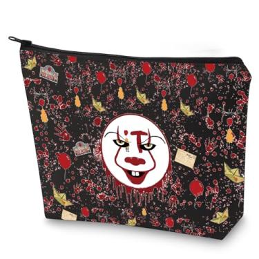 Imagem de WZMPA Pennywise Bolsa de maquiagem para cosméticos Pennywise para fãs presentes IT filme de terror inspirado em Pennywise bolsa de maquiagem com zíper bolsa Pennywise Merchandise, Pennywise - BL,