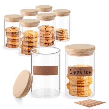 Imagem de ULAB Conjunto De Recipientes Vidro Para Alimentos Com 3 Mm Espessura E Tampa, Pote Transparente 9,8 Oz, Pacote 6, Herméticos Biscoitos, Doces, Grãos Café, Usj1001