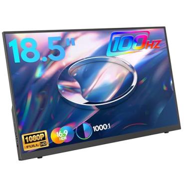 Imagem de HONGO Monitor Portátil De 18,5" 100Hz 1080P, Suporte Grande, Tela Fhd Ips Hdr Para Jogos, Travel Second Mac, Pc, Xbox, Ps4/5