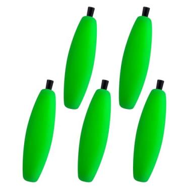 Imagem de Dr.Fish Pacote com 15 boias de espuma de charuto boia de pesca boia boias flutuantes rolhas de pesca para Santee Catfish Rig Crappie água doce água salgada verde G tamanho 6,3 cm
