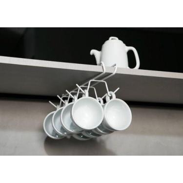 Imagem de Organizador Porta Xícara Caneca 8 Ganchos Em Aço Resistente - DICARLO,