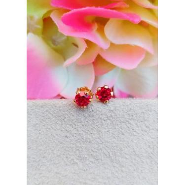 Imagem de Brinco ponto de luz vermelho - HÁVILA SEMI & JÓIAS