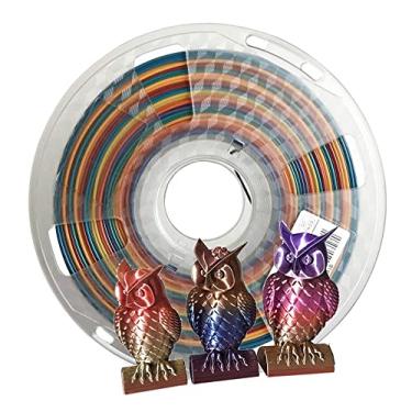 Imagem de CC3D Pla de seda brilhante mudança rápida de gradiente de cor arco-íris pla multicolorido filamento de impressora 3d 1.75mm 1kg material de impressora 3d filamento metálico de arco-íris