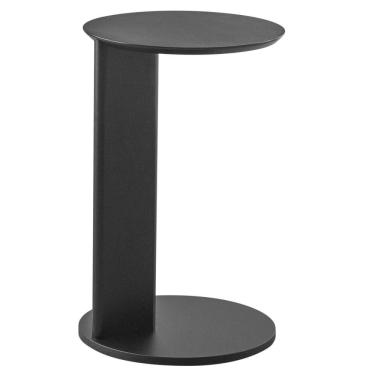 Imagem de Mesa Lateral De Apoio Orgânica Chanfrada Artesano 35 Cm (larg) Mdp Nero (preto) Pés Madeira Maciça
