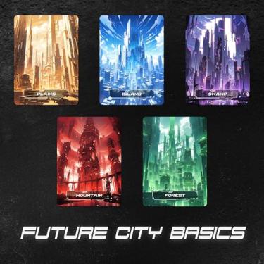 Imagem de Proxy Cards for Magic The Gathering, Alternative Custom Art DIY Cards, Future City Basics, Normal