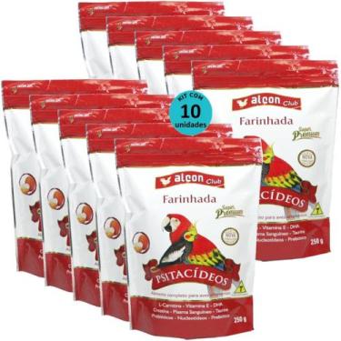 Imagem de Alcon club farinhada psitacídeos 250g super premium kit com 10