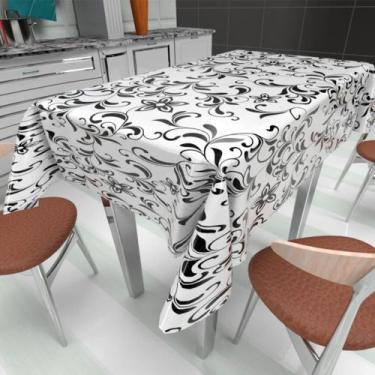 Imagem de Tecido Plástico Térmico Estampado Arabesco Preto - 1,40m Largura
