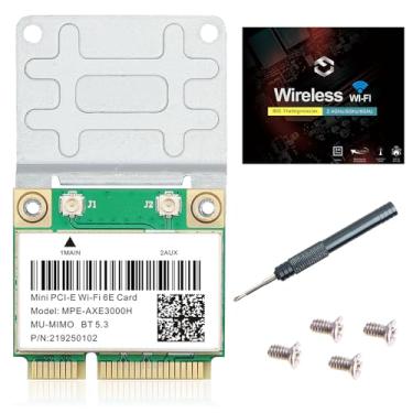 Imagem de REKONG Placa de rede Wi-Fi 6E Mini PCI-E WiFi MPE-AXE3000H 2,4GHz 5GHz 6GHz 5400Mbps sem fio BT5.2 802.11AX AC MU-MIMO Half Mini PCIe Wi-Fi 6E adaptador OFDMA vPro para computadores portáteis Windows