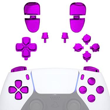 Imagem de eXtremeRate Botões de substituição D-pad R1 L1 R2 L2 Opções de compartilhamento de botões para controle PS5, conjunto completo de botões com ferramentas para controle Playstation 5