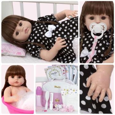 Imagem de Bebê Reborn Princesa 100% Silicone Enxoval Completo 20 Itens - Cegonha