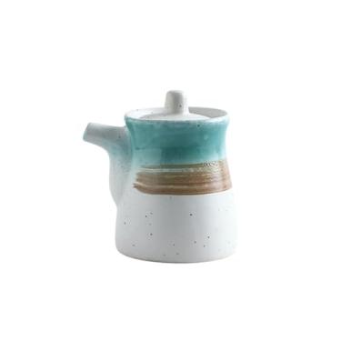 Imagem de Garrafa de condimento de cerâmica para configuração de mesa de restaurante, utensílios de mesa de sushi japoneses criativos para uso doméstico - tinta verde