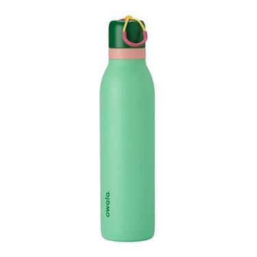 Imagem de Owala Garrafa de água FreeSip Twist isolada de aço inoxidável com canudo para esportes e viagens, livre de BPA, 680 g, verde grito