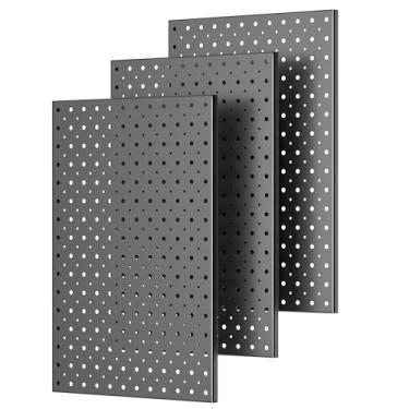 Imagem de Pegboard Smith Painéis de metal de 40,6 x 30,5 cm, placas organizadoras de ferramentas montadas na parede, quadros modulares para garagem, oficina, cozinha, bancada de trabalho ou sala de