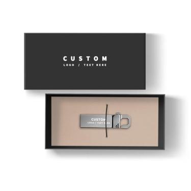 Imagem de Pen drive USB personalizado, pacote com 50 canetas de metal personalizadas USB 2.0, pen drive com gancho, ideal para presentes corporativos, eventos de negócios e brindes promocionais (128 GB, com