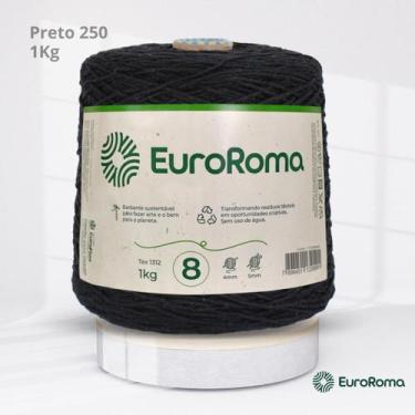 Imagem de Barbante Nº 8 da EuroRoma com 1Kg, 250 | PRETO