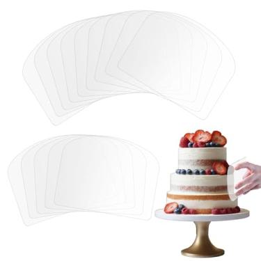 Imagem de 15 peças de raspador de creme de bolo transparente, espátula flexível, ferramenta de raspador de plástico, para confeitar, fondant, suprimentos mais suaves, raspador de bolos de acrílico, ferramenta