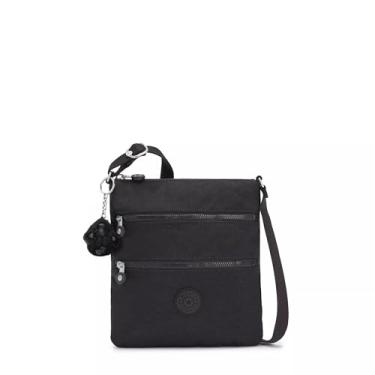 Imagem de Kipling Mini bolsa tiracolo feminina Keiko, bolsa leve ajustável, alça de ombro durável, Black Noir, 8"L x 9"H x 1.25"D