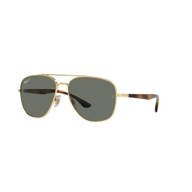 Imagem de Óculos de Sol Ray-Ban Polarizado 0RB3683 001/58 Tam 56 / Ouro - Lentes Verde