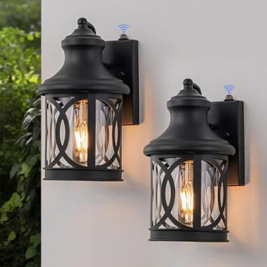 Imagem de Laplusbelle Luzes de parede externas com crepúsculo ao amanhecer, lanternas de parede externas, luminárias, arandelas de varanda, preto fosco, montagem na parede, luzes externas com fotocélula para