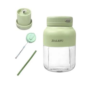 Imagem de Fenteer Liquidificador portátil, espremedor elétrico, copo, máquina de smoothie, liquidificador automático, copo de 1300 ml para atividades ao ar livre, Verde