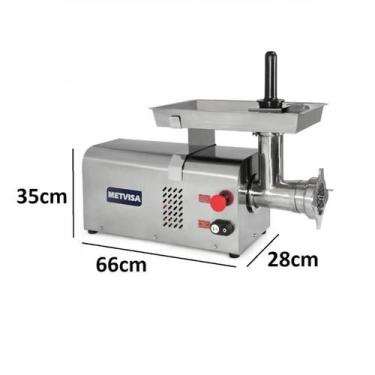 Imagem de Moedor De Carnes Metvisa Boca 22 em Inox Motor 1 CV Gabinete em Inox P
