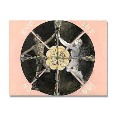 Imagem de Pôster Hilma Af Klint, (Evolução, nº 03), reproduções de pinturas famosas, imagem de arte abstrata para sala de estar quarto decoração de casa. Tela de 80 x 105 cm - 31,5 x 41,3 pol