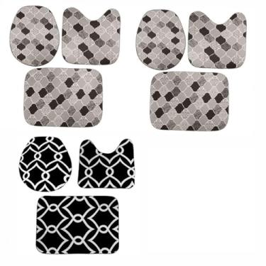 Imagem de Tapete Para Banheiro Kit com 3 Jogos com 3 Pçs Cada Antiderrapante Costura Reforçada (Turquia e Arabic)