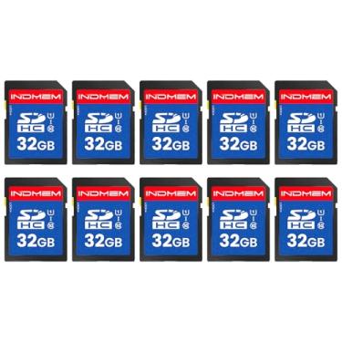 Imagem de Cartão SD INDMEM de 32 GB, pacote com 10 cartões de memória UHS-I Classe 10 MLC, cartões digitais seguros de alta velocidade para câmeras, DSLR, câmeras de ação - armazenamento confiável