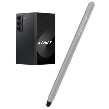 Imagem de S Pen para Samsung Galaxy Z Fold 7 - Caneta Stylus compatível com tela dupla com corpo de metal e ponta de borracha macia - Ferramenta de desenho de escrita cinza