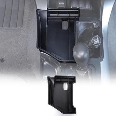 Imagem de LLKUANG Organizador de caixa de armazenamento de porta de carro compatível com Toyota Land Cruiser LC120 J120 Prado 2003-2009, console central câmbio de marchas bandeja de armazenamento lateral