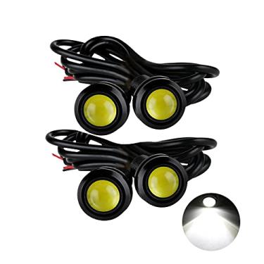 Imagem de OtpOutopa Luzes LED Eagle Eye, luz indicadora ultrafina de 18 mm, luzes de circulação diurna DRL, luz traseira de neblina, luz de reserva para carro, motor, motocicleta, caminhão, barco (BK