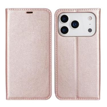 Imagem de LTLMYDAM Capa flip para iPhone 17 Pro Max/17 Pro/17 Air/17, carteira de couro executivo, fecho magnético, capa de telefone com proteção contra quedas macia, capa interna, rosa, 17